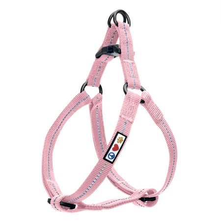 UPC: 0850003242989 | Pawtitas Reflective Dog Harness Recycled – Pink – Large (L) – Step in Dog Harness Training & Walking