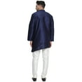 thumbnail image 6 of SKAVIJ Men Art Silk Cross Cut Ethnic Kurta Pajama Set Traditional Indian Clothing Medium, Blue, 6 of 6