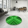 thumbnail image 4 of Ahgly Company Machine Washable Indoor Square Transitional Green Area Rugs, 4' Square, 4 of 7