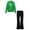 Green, variant on Alvivi Kids Boys Disco Choir Latin Jazz Dance Outfit Sparkle Shirt Blouse Tops with Flared Pants Set Red 14