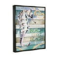 thumbnail image 3 of Stupell Sweet Beach Seahorse Nautical Rope Landscape Painting Black Floater Framed Art Print Wall Art, 3 of 9
