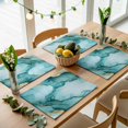 thumbnail image 5 of Teal Marble Placemats Set of 6, Golden Ink Painting Abstract Art Washable Wipeable Table Mats for Dining Tables, Indoor Outdoor Kitchen Place Mats for Holiday Party Table Decor, 5 of 9