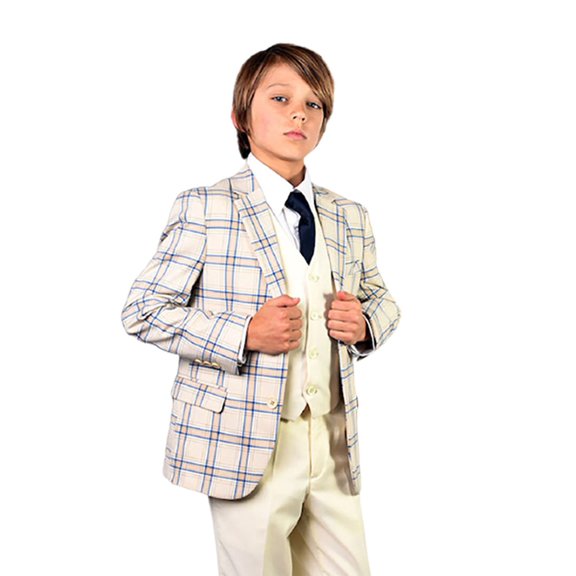 B-105 Off White 3Pc Compose Suit With Vest By Alberto Nardoni Brand Designer