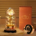 thumbnail image 6 of Rose Gifts for Women, Galaxy Glass Rose Light Up Roses In Glass Dome Colorful Crystal Flower with Couple Bear Decoration Holiday Gifts (Multicolor), 6 of 6