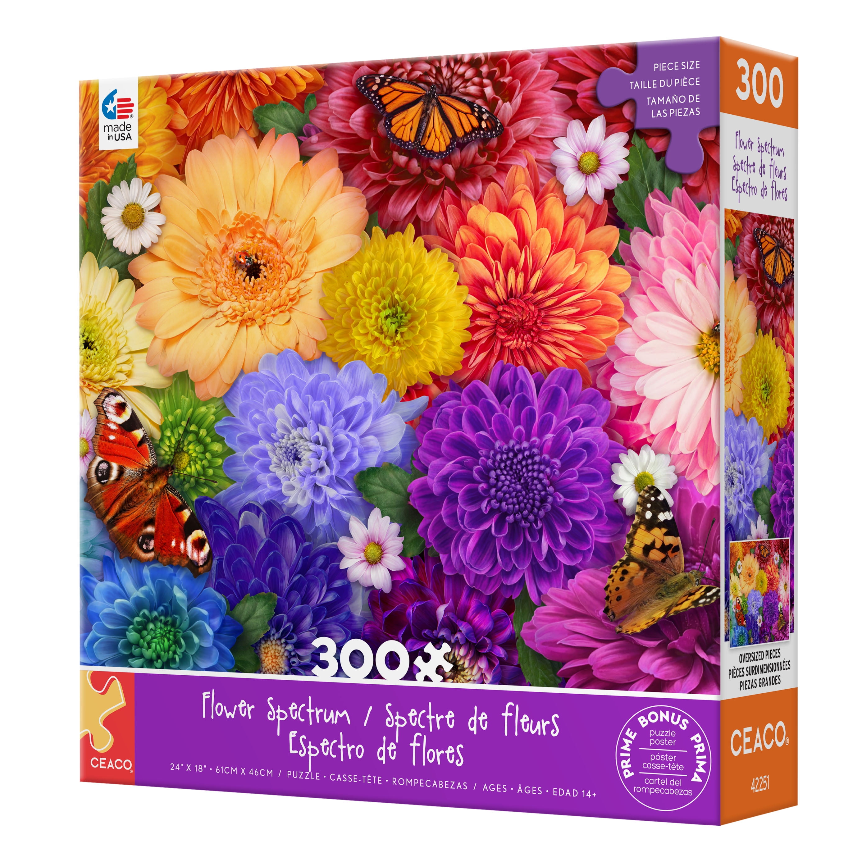 Ceaco 300 Piece Flower Spectrum (Lena) Interlocking Jigsaw Puzzle