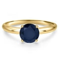 thumbnail image 3 of Gem Stone King 14K Yellow Gold Blue Sapphire Engagement Ring for Women | 2.46 Cttw | Round 8MM | Gemstone September Birthstone | Size 6, 3 of 6