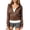 Coffee, variant on Womens Polka Dot Cropped Zip Up Hoodie Casual Zipper Graphic Hooded Sweatshirt Coffee XL(XL)