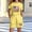 Yellow, variant on Girls Red 4th of July Outfit American Flag Watercolor Floral Print Short Sleeve T-Shirt & Shorts Set,Size 5-6 T