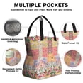 thumbnail image 3 of Pioneer Flower Drawstring Lunch Bag Women - Drawstring Lunch Bag Insulated for Work Office - Stain-Resistant Large Lunchbags for Women with Multi-Pockets, 3 of 6