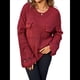 thumbnail image 3 of Blusas de Punto para Mujer 2025, Suéter de Cuello Redondo de Larga Extragrande, Blusas Informales de Negocios, Suéter Básico. Vino Tinto S, 3 of 10