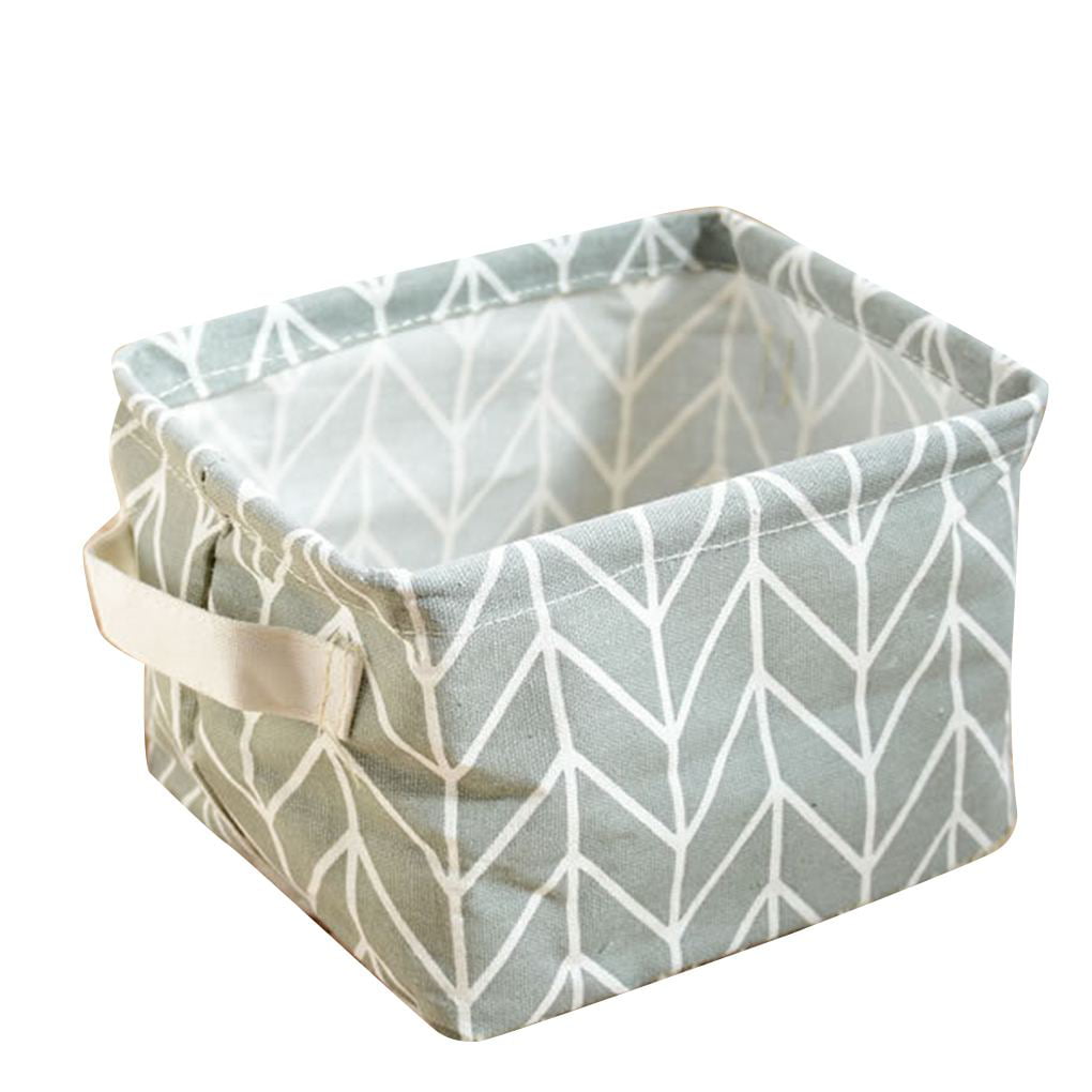 Cotton Foldable Desktop Storage Basket Bucket Home Organizer Box Bin Container 