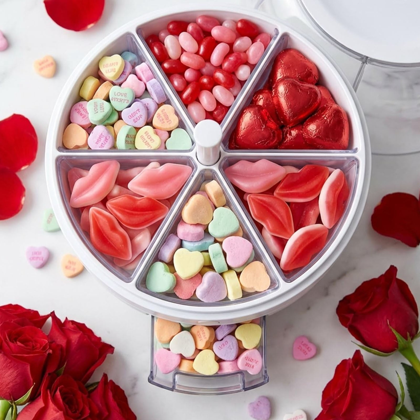 RZDLIZJ Valentine Candy Dispenser Gift Mini Gumball Vending Machine Grain Dispenser with Lid Automatic Snack Jelly Bean Holder Plastic Jar Container with Lid for Kids Classroom Party Home