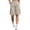6# Khaki, variant on Bermuda Cargo Denim Shorts for Women Knee Length 6 Pockets Elastic Waist Long Jorts for Summer Casual Pink 2XL