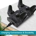 thumbnail image 5 of Charging Station Fit for Playstation PS3/MOVE Controller, EEEkit 4 in 1 Dual Charger Stand Dock Station Fit for Sony Playstation PS3 Controller with USB Charging Cable, Black, 5 of 8