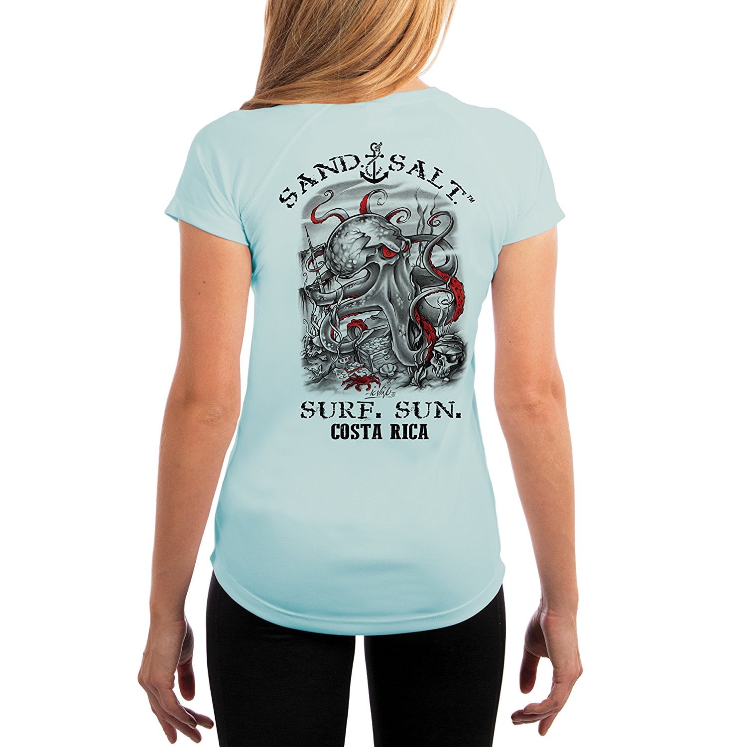 Costa Rica Skull Mens UPF 50 Long Sleeve T-Shirt SAND.SALT.SURF.SUN