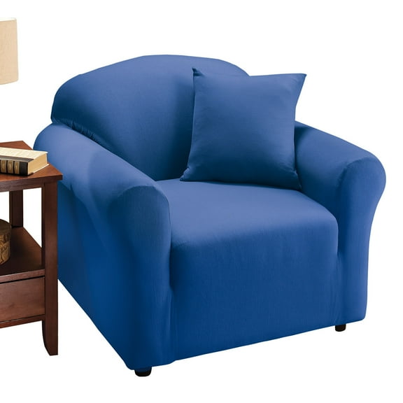 Collections Etc Jersey Stretch Slipcover Furniture Protector, Blue, Chair