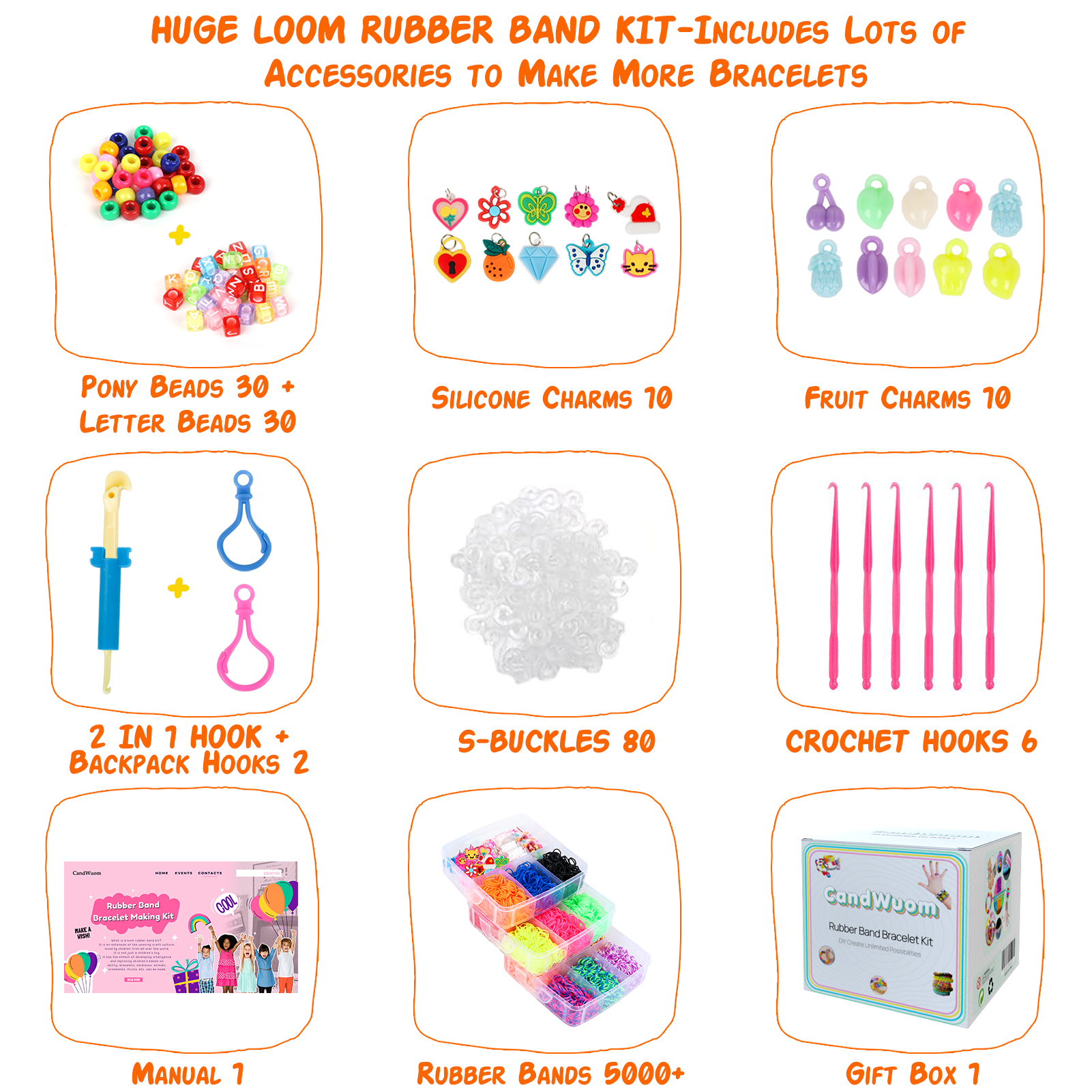 CandWuom 5000+ Rubber Band Bracelet Making Kit photo 2