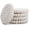 thumbnail image 1 of Posavasos redondos de fieltro - Camino de mesa de 100 % lana merino - Posavasos de fieltro, tapetes absorbentes de bebidas - Fieltro hecho a mano resistente al calor, grueso y duradero - Blanco - Jueg, 1 of 5