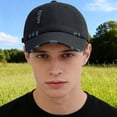 thumbnail image 6 of Men's and Women's Ripped & Distressed Baseball Cap, Washed Vintage Dad Hat with Hole Details, Soft Top Classic Fit Cap for Spring and Autumn Casual Wear Black, 6 of 7