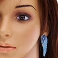 thumbnail image 3 of Pendientes colgantes de ángel grande de cristal brillante de moda para mujer Sunnimix Pendientes cristalinos del Rhinestone, 3 of 8