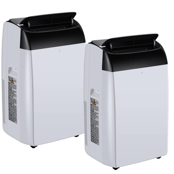 2Packs 12000 BTU Portable Air Conditioner, 3-in-1 AC Unit with Cool, Dehumidifier, Fan, Remote Control, 550 Sq. Ft, Sleep Mode, 24H Timer, Window Kit Included