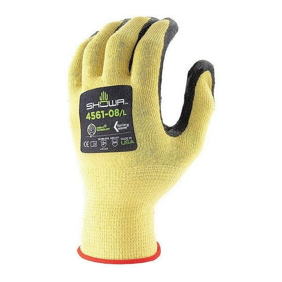 Showa Knit Gloves, Cut Level A4 ,Dipped ,Nitrile ,Grip ,M 1 PR 4561M-07-V