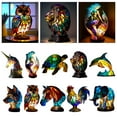thumbnail image 2 of ACDANC Stained Resin Animal Night Light Resin Stained Glass Bedside Light Home Ornament, 2 of 7