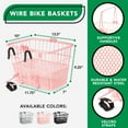 thumbnail image 2 of Wire Bike Basket, Pink, 2 of 5