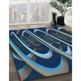 thumbnail image 2 of Ahgly Company Indoor Rectangle Patterned Silk Blue Area Rugs, 8' x 12', 2 of 6