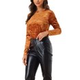 thumbnail image 4 of INSPIRE CHIC T-Shirts en Velours pour Femmes Col Rond Manches Longues Décontracté m Brun Néon, 4 of 6
