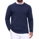 thumbnail image 1 of SUÉTER PULLOVER DE PUNTO TEXTURIZADO EN ESPIRAL PARA HOMBRES DE AJUSTE DELGADO CON CUELLO REDONDO Y MANGA LARGA TALLA S AZUL MARINO, 1 of 6