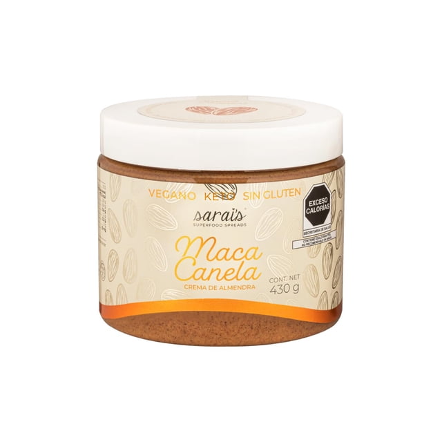 Sarais Crema de Almendra Maca Canela, natural,super-food, nutritiva 430g