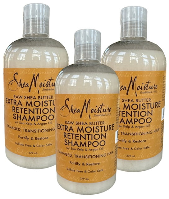 3 Pack Shea Moisture Raw Shea Butter Extra Moisture Retention Shampoo