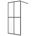 thumbnail image 2 of vidaXL Walk-in Shower Wall with Shelf Black 46.5"x74.8" ESG Glass&Aluminum, 2 of 8