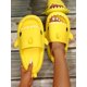 thumbnail image 1 of Preppy Light Grey Slippers For Women, Cartoon Shark Design Slides, 1 of 4