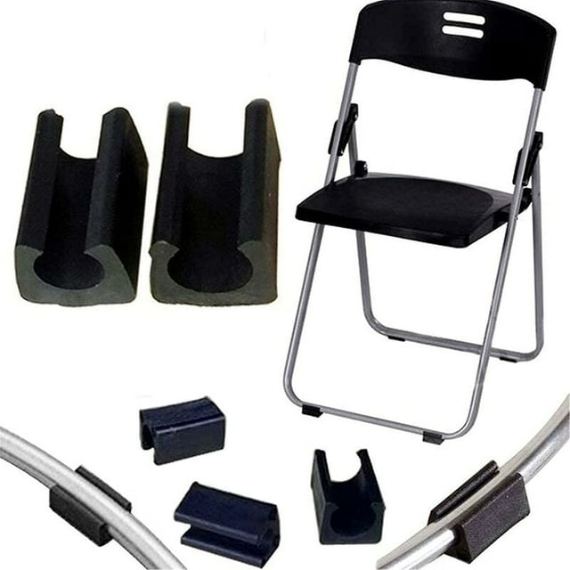 32pcs Chair Leg Caps Tube End Caps Pads Furniture Floor Protectors U Shape Plastic Chair Caps,Chair Leg Caps Silicone Tube Clamp (10mm,Black)