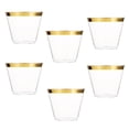 thumbnail image 3 of vasos de plástico desechables de 9 oz con borde dorado para cócteles, vino, bodas, cumpleaños y despedidas de soltera., 3 of 7