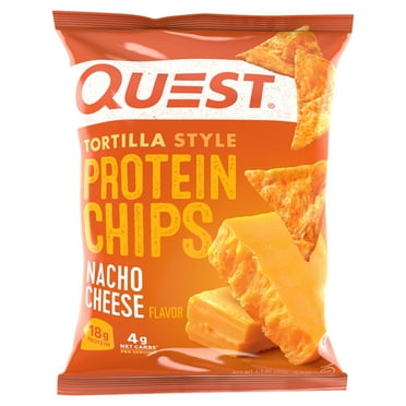 Quest Tortilla Style Protein Chips, Nacho Cheese Flavor,1PACK