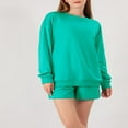 thumbnail image 2 of Ensemble Automne 2 Pcs pour Femmes Chandail en Molleton Col Rond et Shorts, 2 of 6