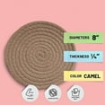thumbnail image 3 of for Hot Pots and Pans - Kitchen Discovery 8" Chenille Trivets - Set of 3 Large Woven Hot Pan Holders. D rative Dining Table Accessories Protect Table, Countertop, or Island, Camel, 3 of 4