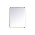 thumbnail image 1 of Living District MR802432BR 24 x 32 in. Soft Corner Metal Rectangular Mirror, Brass, 1 of 1
