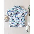 thumbnail image 4 of Wassery Toddler Baby Boy Beach Outfits 18M 2T 3T 4T 5T Kids Boy Summer Clothes Casual Short Sleeve Button Down Shirt + Shorts Clothes Set 1-5T, 4 of 9