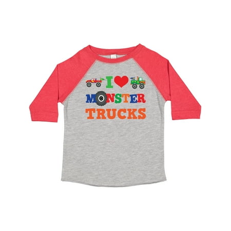 

Inktastic I Love Monster Trucks Gift Toddler Boy or Toddler Girl T-Shirt