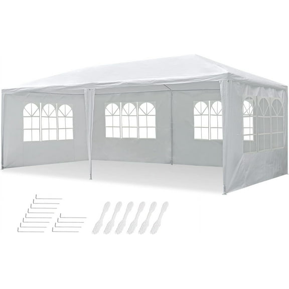 10' x 20' Outdoor Wedding Party Tent 6 Sidewalls White