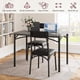 thumbnail image 2 of Compact elegance: 5-piece dining set para 4 - forrado sillas & rectangular mesa - perfect para small spaces, apartments & homes - retro gray finish, 2 of 5
