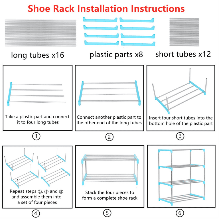 Dropship YSSOA 4-Tier Stackable Shoe Rack, 12-Pairs Sturdy Shoe Shelf  Storage , Black Shoe Tower For Bedroom, Entryway, Hallway, And Closet to  Sell Online at a Lower Price