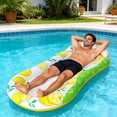 thumbnail image 6 of Inflatable Pool Float Hammock Lounge Chair, Water Floating Raft with Headrest for Pool Lake Beach Relaxation(Yellow,160X82X30CM), 6 of 7