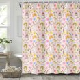 thumbnail image 5 of Easter Shower Curtain Happy Easter Cute Bunny Rainbow Floral Bathroom Decor Set, Pastel Pink Cloth Fabric Bathroom Decor Set with Hooks Spring Holiday Shower Curtain 72X72IN, 5 of 6