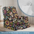 thumbnail image 3 of Yuyamidu Sugar Skull Reclining Chair Covers 4 Pieces Breathable Recliner Covers That Stay in Place Non Slip Lazyboy Cover for Recliner Chair Gift for Friends, 3 of 8