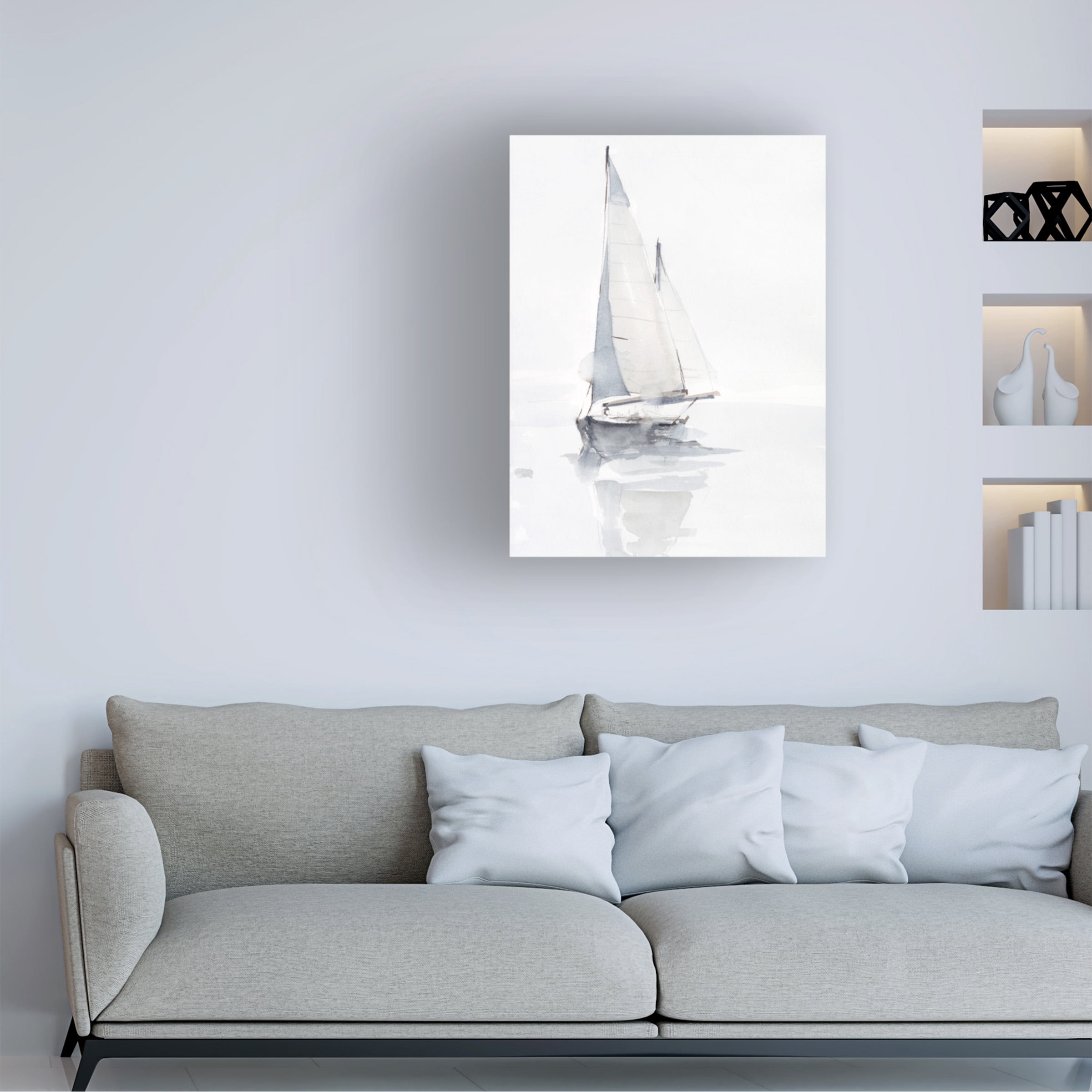 Ethan Harper 'Misty Harbor II' Canvas Art